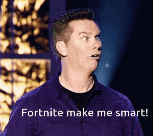 Man In Purple Shirt Fortnite Make Me Smart GIF