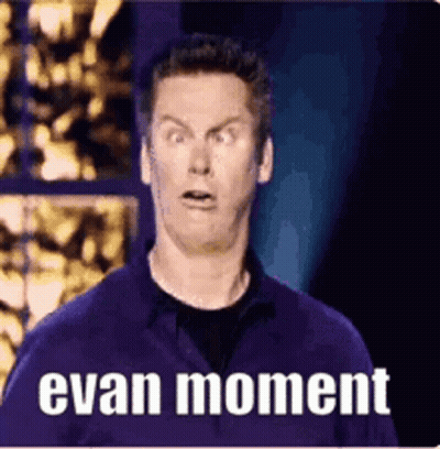 Man in Purple Shirt Making Funny Face Evan Moment