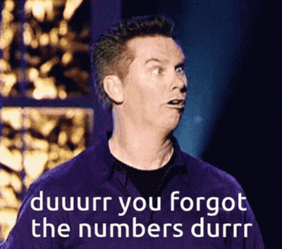Man In Purple Shirt Saying Duuurr You Forgot Numbers GIF