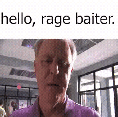 Man In Purple Shirt Saying Hello, Rage Baiter GIF