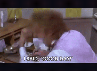 Man In Purple Shirt Saying I Said Good Day GIF