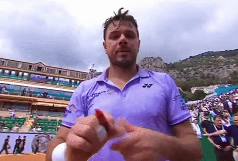 Man In Purple Shirt Saying Yonex GIF