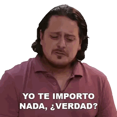 Man In Purple Shirt Says Yo Te Importo Nada Sticker