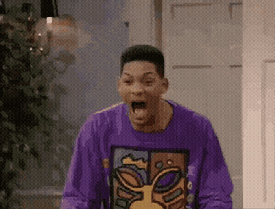 Man In Purple Shirt Standing With Mouth Open GIF