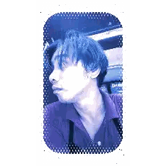 Man In Purple Shirt Taking Selfie Sticker