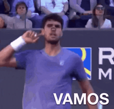 Man In Purple Shirt Vamos GIF
