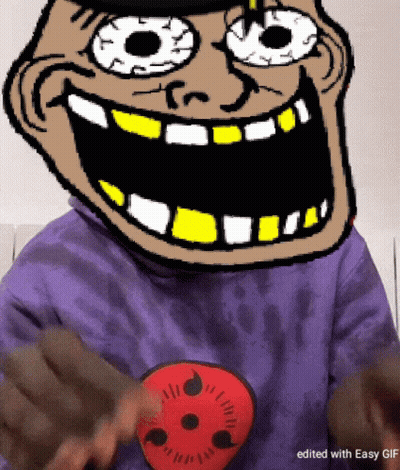 Man In Purple Shirt With Red Circle GIF
