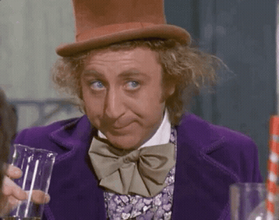 Man In Purple Suit And Top Hat Holding Glass Of Water GIF