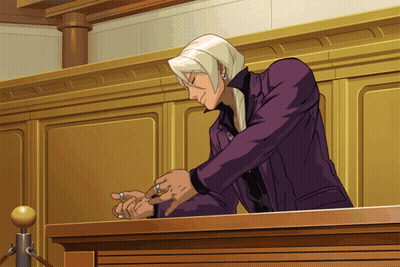 Man In Purple Suit At Courtroom Podium GIF