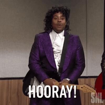 Man In Purple Suit Holding Guitar Hooray GIF
