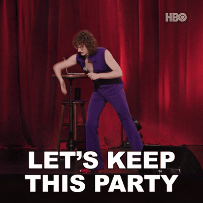 Man In Purple Suit On Stage Let's Keep This Party GIF