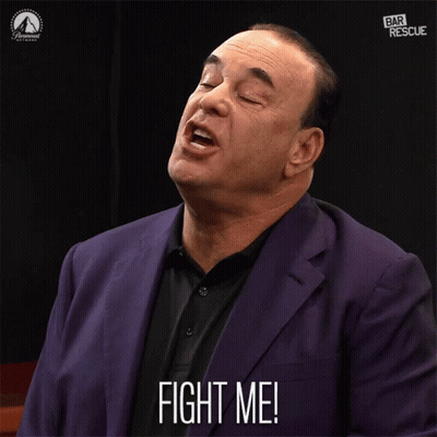 Man In Purple Suit Saying Fight Me GIF