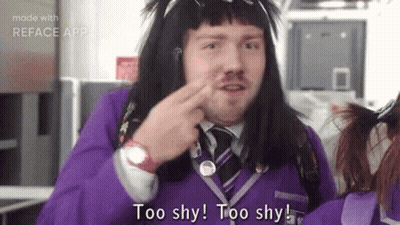 Man In Purple Suit Says Too Shy Too Shy GIF