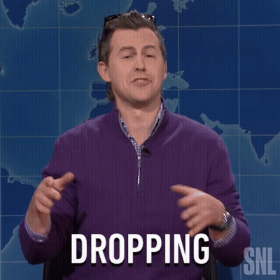 Man In Purple Sweater Dropping On SNL GIF