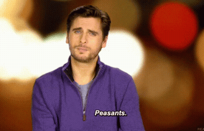 Man In Purple Sweater Saying Peasants GIF