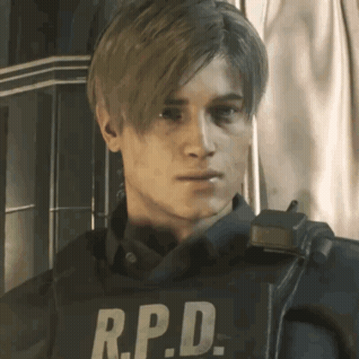 Man In R.P.D. Vest Standing In Front Of Window GIF