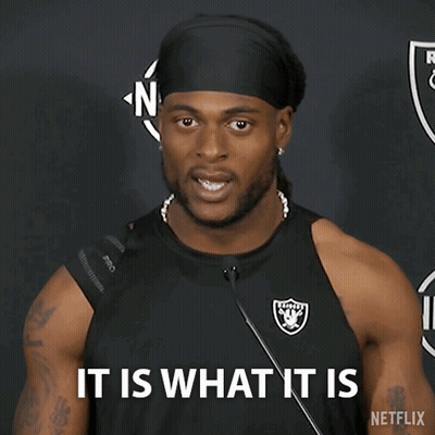Man In Raiders Jersey Saying It Is What It Is GIF