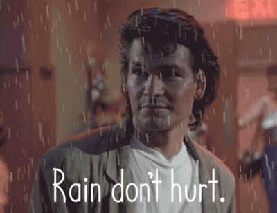 Man In Rain Saying Rain Don T Hurt GIF