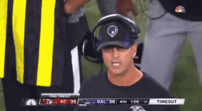 Man In Ravens Hat Headphones Watching Football GIF