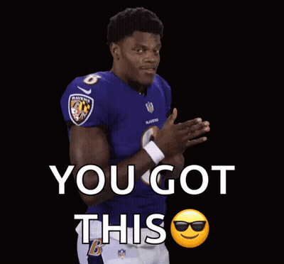 Man In Ravens Jersey Clapping And Saying You Got This GIF