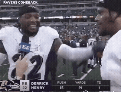 Man In Ravens Jersey Interviewed By Reporter GIF