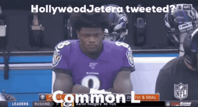 Man In Ravens Jersey Sitting In Stands GIF