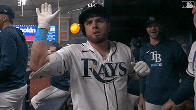 Man In Rays Jersey Waving Hand GIF