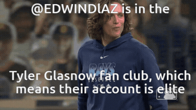 Man In Rays Sweatshirt Tyler Glasnow Fan Club GIF
