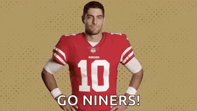 Man In Red 49Ers Jersey Saying Go Niners GIF