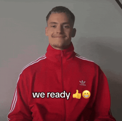 Man In Red Adidas Jacket Thumbs Up GIF