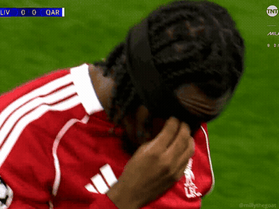 Man In Red Adidas Jersey Wiping Face GIF