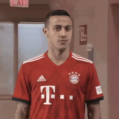 Man In Red Adidas Jersey With Letter T GIF