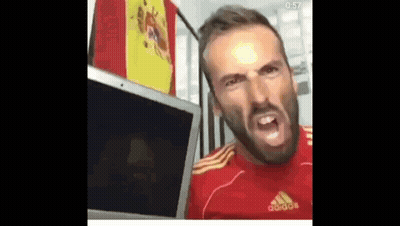 Man In Red Adidas Shirt Screaming GIF