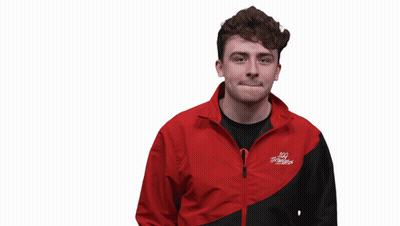 Man In Red And Black Nike Jacket Giving Thumbs Up GIF
