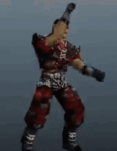 Man In Red And Black Outfit Dancing With Hands Up GIF