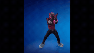 Man In Red And Black Outfit Holding Pink Lightning Sword GIF
