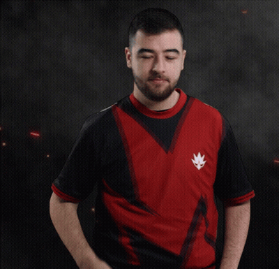 Man In Red And Black Shirt With Crown Hand To Ear GIF