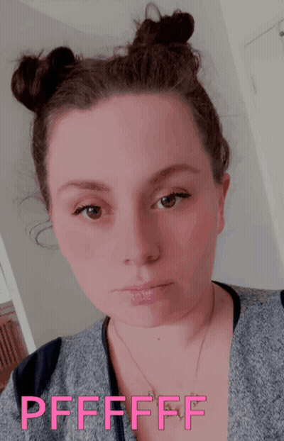 Man In Red And Black Striped Shirt Asking Karolyne If He Is Drunk GIF