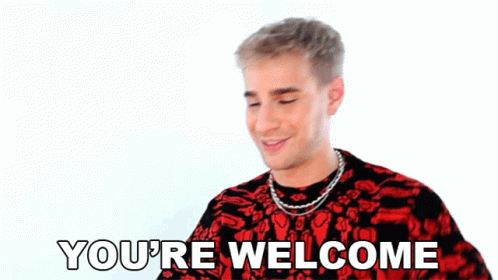 Man In Red And Black Sweater Saying Youre Welcome GIF