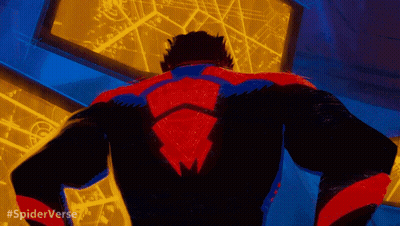 Man In Red And Blue Superhero Suit GIF
