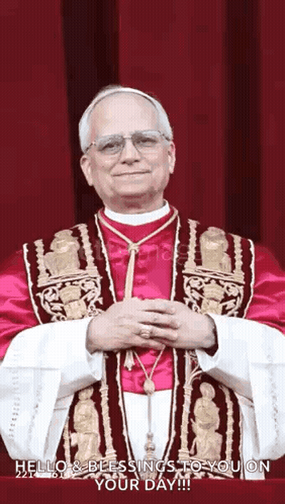 Man In Red And Gold Robe With Hands Folded GIF