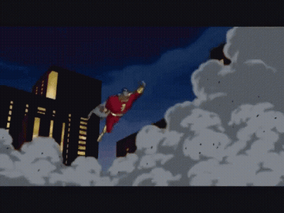 Man In Red And Gold Superhero Suit Flying GIF