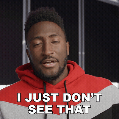 Man In Red And Gray Hoodie Saying I Just Don't See That GIF