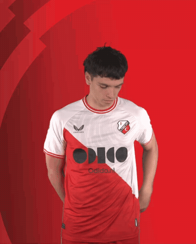 Man In Red And White Adidas Jersey GIF
