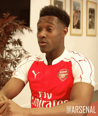 Man In Red And White Arsenal Jersey GIF