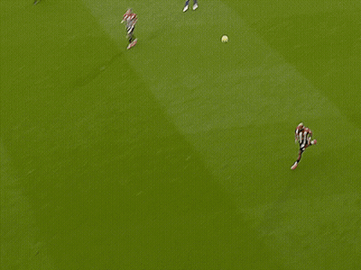 Man In Red And White Jersey Running GIF