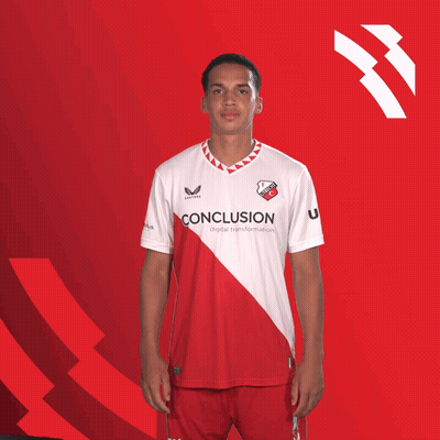 Man In Red And White Jersey Saying Conclusion GIF