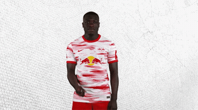 Man In Red And White Jersey With Bull GIF