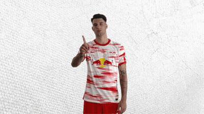 Man In Red And White Jersey With Red Bull GIF