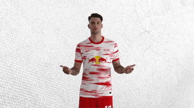 Man In Red And White Jersey With Red Bull GIF